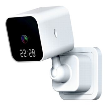 DP27 1080P Clock Plug Card WiFi Camera, Two-way Voice, US Plug White - 1