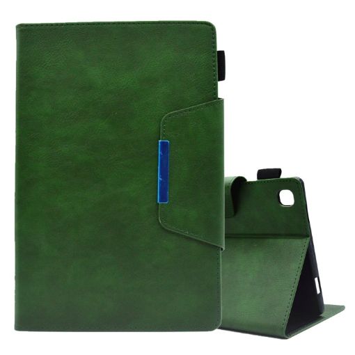 Samsung Galaxy Tab A7 10.4 Suede Magnetic Leather Case Green - 1