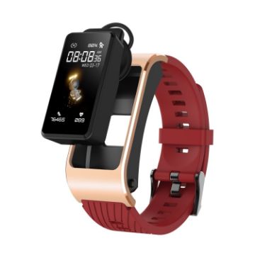 H21 Smart Watch: Detachable Earphone, Temp Measure, Bluetooth Call, Red - 1
