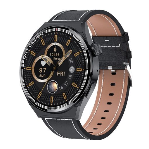 HDT 3 Max 1.6" Leather Band IP67 Waterproof Smart Watch with Bluetooth/NFC - 1