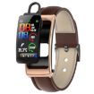K20 Smart Watch 1.14" Leather Band, Detachable Earphone, Waterproof - 1