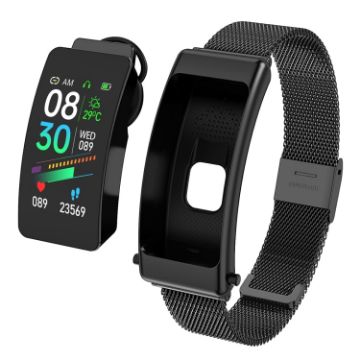 K50 1.08" Steel Band Smart Watch IP67 Waterproof Bluetooth Call Black - 1
