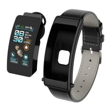 K50 Smart Watch: 1.08" Leather Band, Detachable Earphone, IP67, Bluetooth Call - 1