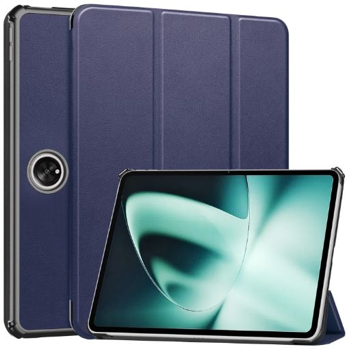 OnePlus Pad Custer Dark Blue Smart Leather Tablet Case 3-Fold Holder - 1