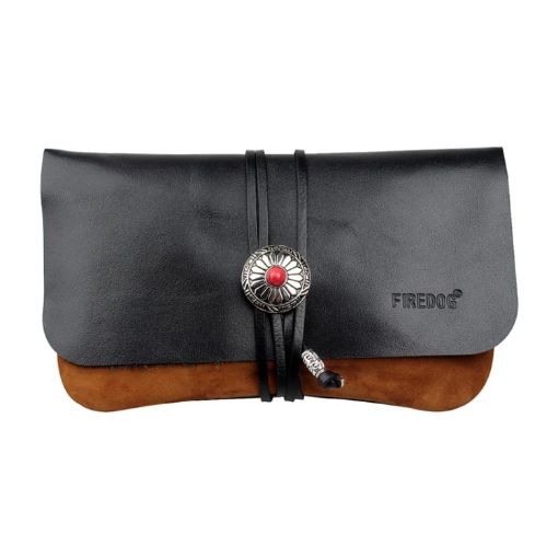 FIREDOG CL91 Brown Handmade Sheepskin Leather Tobacco Bag Portable - 1