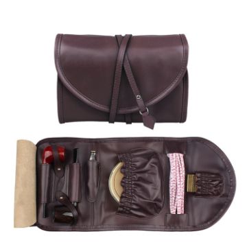 FIREDOG CL08 Leather Pipe Tobacco Storage Bag - Black Brown Rope - 1