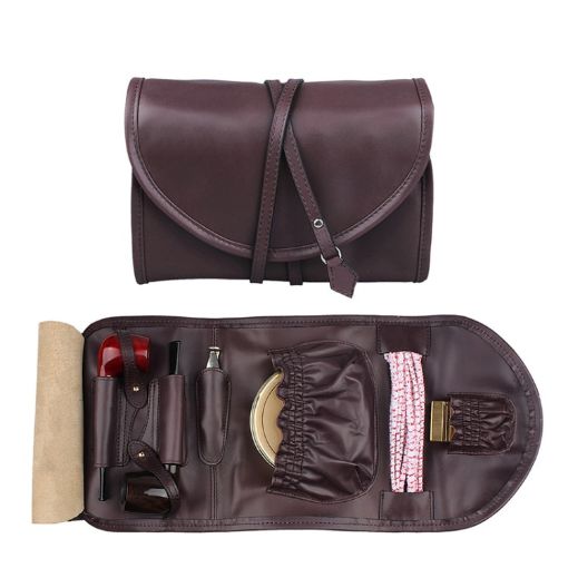 FIREDOG CL08 Leather Pipe Tobacco Storage Bag - Black Brown Rope - 1