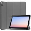 Docomo dtab D-51C Gray Leather Tablet Case - Custer Texture 3-Fold Holder - 1