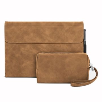 Microsoft Surface Go 3/2/1 Sheepskin Shockproof Case with Power Bag - Brown - 1