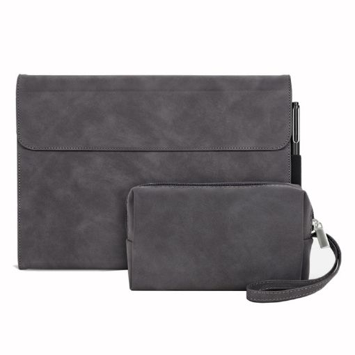 Microsoft Surface Pro X Sheepskin Shockproof Case with Power Bag - Grey - 1