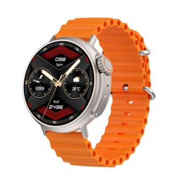 MT30 Smart Watch 1.6" HD Screen, Voice Calls, Blood Oxygen, Orange Strap - 1