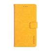 Ulefone Note 14 Yellow Leather Phone Case with Holder - Crazy Horse Texture - 2