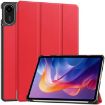 Xiaomi Redmi Pad 2 Red Leather Tablet Case - 3-Fold Holder Cover - 1