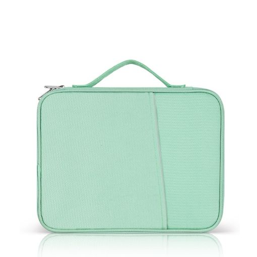 Green Cloth Texture Leather Bag for 9.7-11 Inch Laptop - Portable Case - 1
