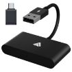 USB + USB-C Wired to Wireless Carplay Adapter for Android - Black - 1