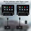 USB + USB-C Wired to Wireless Carplay Adapter for Android - Black - 9