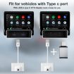 USB + USB-C Wired to Wireless Carplay Adapter for Android (White) - 7