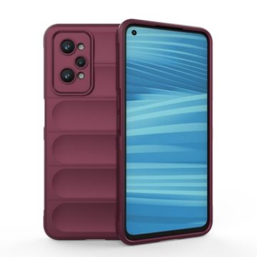 Realme GT2 Magic Shield Wine Red TPU + Flannel Phone Case - 1