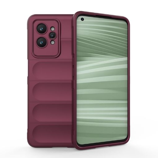 Realme GT2 Pro Wine Red Magic Shield TPU + Flannel Phone Case - 1
