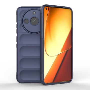 Realme 11 5G Magic Shield TPU + Flannel Phone Case - Dark Blue - 1