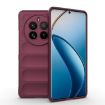 Realme 12 Pro 5G/12 Pro+ Wine Red Magic Shield TPU Flannel Case - 1