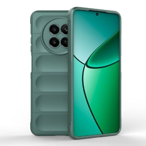 Realme 12 5G Global Magic Shield TPU Flannel Case - Dark Green - 1