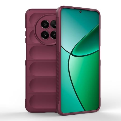 Realme 12 5G Global Magic Shield Wine Red TPU + Flannel Case - 1