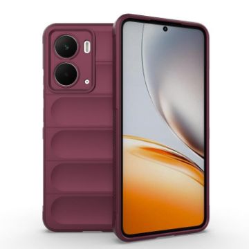 Realme P3 5G Global Magic Shield TPU + Flannel Case - Wine Red - 1