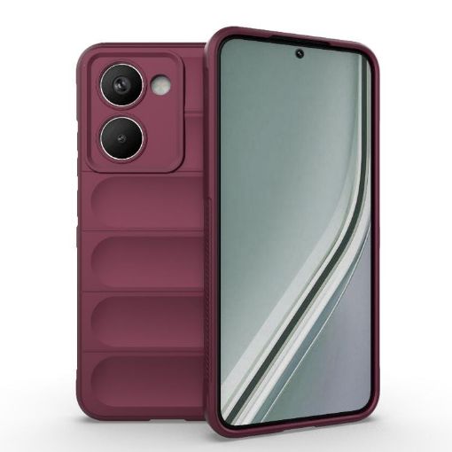 Realme P3 Ultra 5G Wine Red Magic Shield TPU Flannel Phone Case - 1