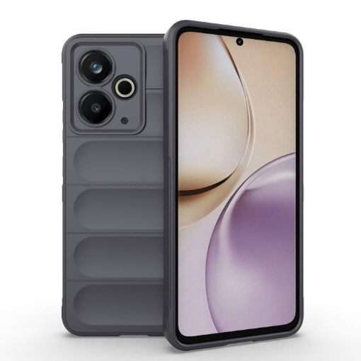 Realme 14T 5G Global Magic Shield TPU Flannel Case - Dark Grey - 1