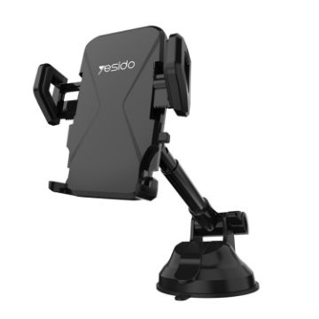 Yesido C40 Car Phone Holder, Foldable 360 Rotation, Automatic Clip, Black - 1