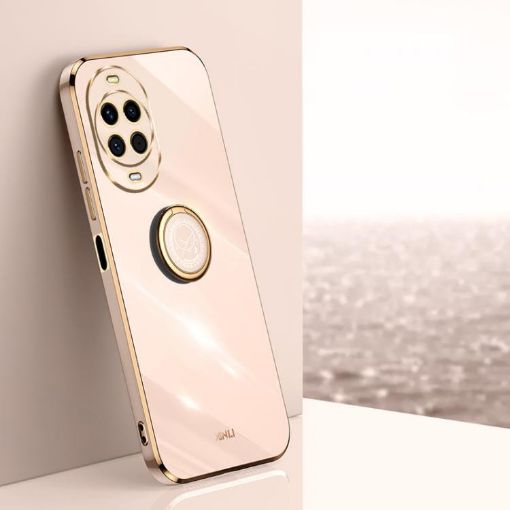 Huawei Nova 14 Pink 6D Electroplate TPU Case with Ring Holder - 1