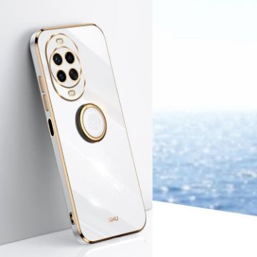 Huawei Nova 14 Ultra XINLI 6D TPU Phone Case with Ring Holder - White - 1