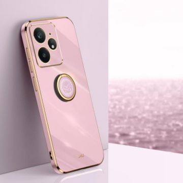 Realme Neo7 SE XINLI 6D Electroplate TPU Case with Ring Holder - Cherry Purple - 1