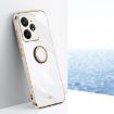 Realme Neo7 SE XINLI 6D Electroplate TPU Case with Ring Holder - White - 1