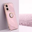 Realme Neo7X XINLI 6D Electroplate TPU Case with Ring Holder - Cherry Purple - 1