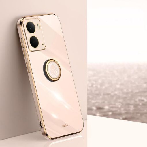 Realme Neo7X XINLI 6D Electroplate TPU Case with Ring Holder - Pink - 1