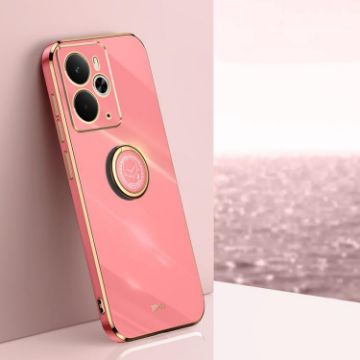 Realme 14 5G XINLI 6D Electroplate TPU Case with Ring Holder Red - 1