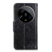 Xiaomi 14 Ultra Black Nappa Texture Leather Flip Phone Case - 4
