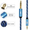 EMK 3.5mm to 6.35mm Gold Plated AUX Cable 1.5m Dark Blue Nylon Braid - 4