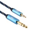 EMK 3.5mm to 6.35mm Gold AUX Cable 2m for PC/X-BOX/PS3/CD/DVD - 2