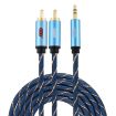 EMK 3.5mm to 2 RCA Gold Plated Audio Cable 3m Dark Blue - 1
