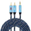 EMK 3.5mm to 2 RCA Gold Plated Audio Cable 5m Dark Blue - 1