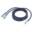 EMK 3.5mm to 2 RCA Gold Plated Audio Cable 5m Dark Blue - 4
