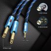 EMK 3.5mm to 2 x 6.35mm Gold AUX Cable 1.5m Dark Blue for PC/X-BOX/PS3 - 7