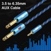 EMK 3.5mm to 2 x 6.35mm Gold AUX Cable 1.5m Dark Blue for PC/X-BOX/PS3 - 8