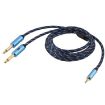 EMK 3.5mm to Dual 6.35mm Gold AUX Cable 3m Dark Blue for PC/X-BOX/PS3/CD/DVD - 3
