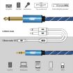 EMK 3.5mm to Dual 6.35mm Gold AUX Cable 3m Dark Blue for PC/X-BOX/PS3/CD/DVD - 6