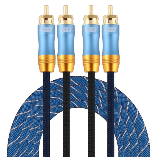 EMK 2m RCA Male to Male Gold Plated Audio Cable for TV/Amplifier/DVD - 1