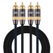 EMK 1.5m RCA Male to Male Gold Plated Audio Cable for TV/Amplifier/DVD - 1